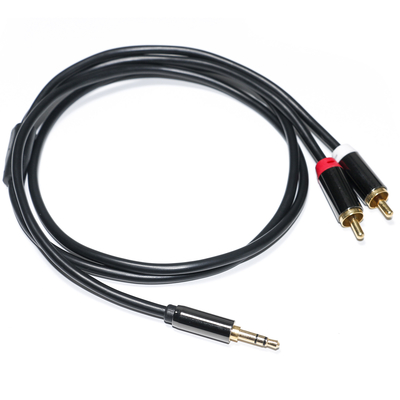 Купить RCA Audio Cable 3.5MM 2-1 Black Metal Shell для Car Audio 0.53M 1M 2M online manufacture