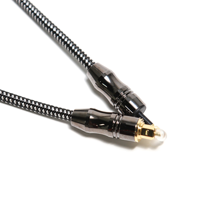 TOSLINK OD6.0mm Цифровой оптоволоконный аудиокабель Черный цинковый сплав Пластиковый провод