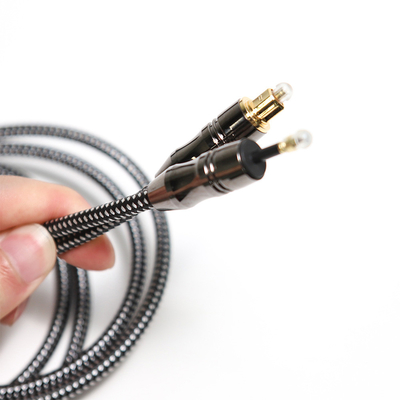 TOSLINK OD6.0mm Цифровой оптоволоконный аудиокабель Черный цинковый сплав Пластиковый провод