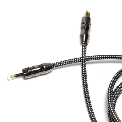 TOSLINK OD6.0mm Цифровой оптоволоконный аудиокабель Черный цинковый сплав Пластиковый провод