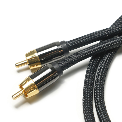 Цифровой аудиокабель RCA 3,5 мм, вязаный нейлоновый трос с покрытием из алюминиевого сплава, золотой разъем, высококачественный разъем для звуковой панели