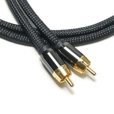 Цифровой аудиокабель RCA 3,5 мм, вязаный нейлоновый трос с покрытием из алюминиевого сплава, золотой разъем, высококачественный разъем для звуковой панели