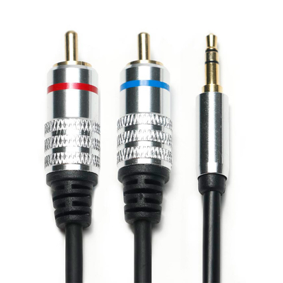 Factory oulet RCA 3,5 мм аудиокабель красный синий обод PCV сплав с покрытием для CD TV Soundbar