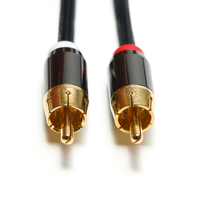 RCA 3.5MM Digital Audio Cable 2/1 Knit покрытый веревкой золотой порт для Soundbar Car Audio
