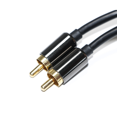 Цифровой аудиокабель RCA, 3,5 мм, выход 1/1, двойная штекерная пластина, металлический черный ПВХ, алюминиевый сплав, 1,2 м для звуковой панели, автомобильное аудио