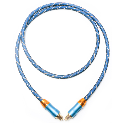 Цифровой кабель Toslink Premium OD6.0 с вязаной веревкой, матовый корпус, квадратный интерфейс, синий, 1,5 м, HiFi звук для сабвуфера