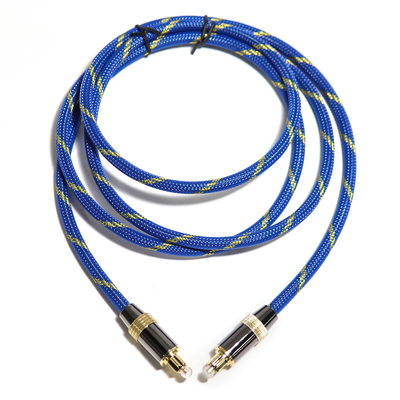 Оптический кабель Toslink Didital с золотым покрытием 4K, тканая синяя веревка, коаксиальный звук HiFi для аудиофилов HiFi 1,2 м 2 м