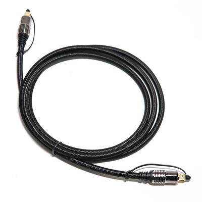 TOSLINK Оптический аудиокабель OD5.0 Blakc Knit Rope покрытием Сплав Shell Gold Интерфейс 0,8 м 1,2 м для домашнего кинотеатра Саундбар