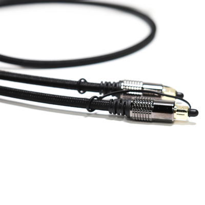 TOSLINK Оптический аудиокабель OD5.0 Blakc Knit Rope покрытием Сплав Shell Gold Интерфейс 0,8 м 1,2 м для домашнего кинотеатра Саундбар