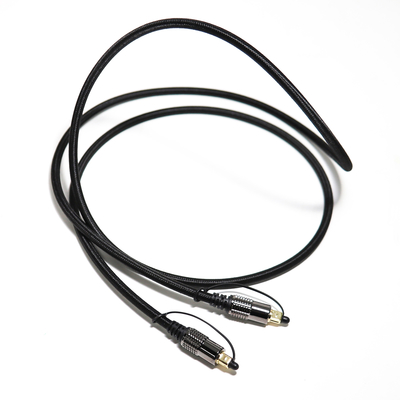 TOSLINK Оптический аудиокабель OD5.0 Blakc Knit Rope покрытием Сплав Shell Gold Интерфейс 0,8 м 1,2 м для домашнего кинотеатра Саундбар
