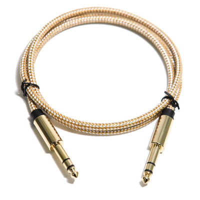 Кабель 6.35MM RCA String Guita Audio связал веревочный интерфейс тонкого металла 0.8M