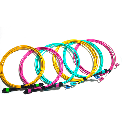 50/125 MTP MPO Fiber Optic Patch Cord OM3/OM4 8/12/24F G657A1 12C 24C Для телекоммуникаций