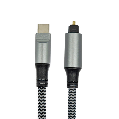 Чёрный текстурированный кабель Toslink Digital Audio с мужскими соединителями типа C и позолоченными соединителями для кристально-чистого звука