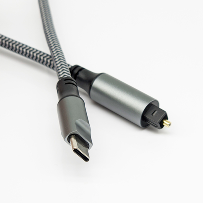 Чёрный текстурированный кабель Toslink Digital Audio с мужскими соединителями типа C и позолоченными соединителями для кристально-чистого звука